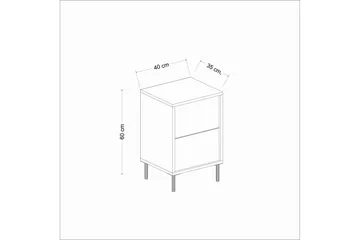 Imaj Sängbord 40 cm - Vit/Guld - Products - Möbler - Bord & matgrupp - Avlastningsbord & sidobord - Sängbord & nattduksbord