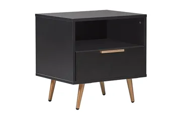 Indio Sängbord 50 cm - Svart/Guld - Products - Möbler - Bord & matgrupp - Avlastningsbord & sidobord - Sängbord & nattduksbord