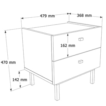 Kamulu Sängbord 47,9x47x36,8 cm - Vit - Products - Möbler - Bord & matgrupp - Avlastningsbord & sidobord - Sängbord & nattduksbord