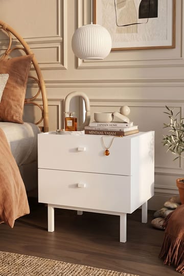 Kamulu Sängbord 47,9x47x36,8 cm - Vit - Products - Möbler - Bord & matgrupp - Avlastningsbord & sidobord - Sängbord & nattduksbord