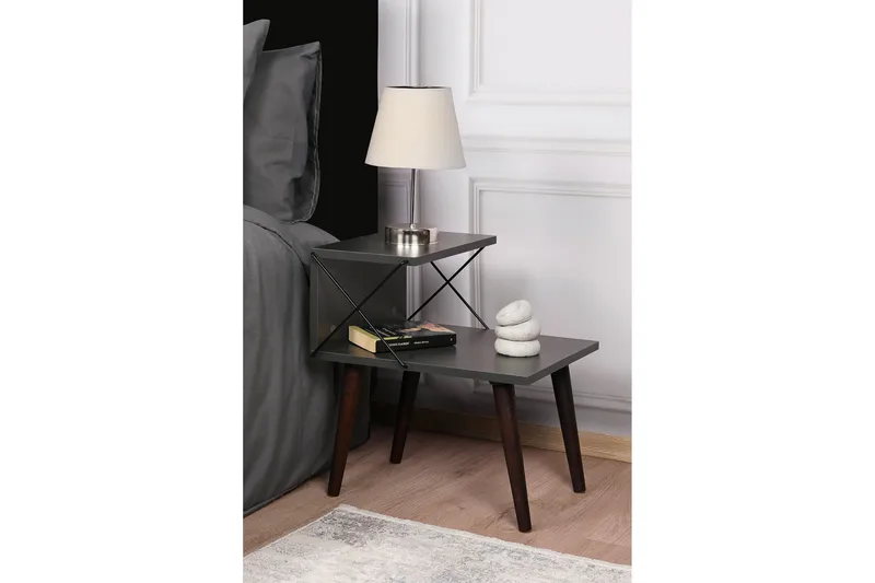 Kaysie Sängbord 50 cm - Antracit - Products - Möbler - Bord & matgrupp - Avlastningsbord & sidobord - Sängbord & nattduksbord