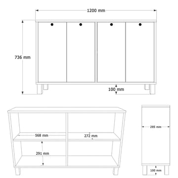 Avero Konsolbord 120x73,6x29,5 cm - Vit och ek - Products - Möbler - Bord & matgrupp - Avlastningsbord & sidobord - Konsolbord & hallbord