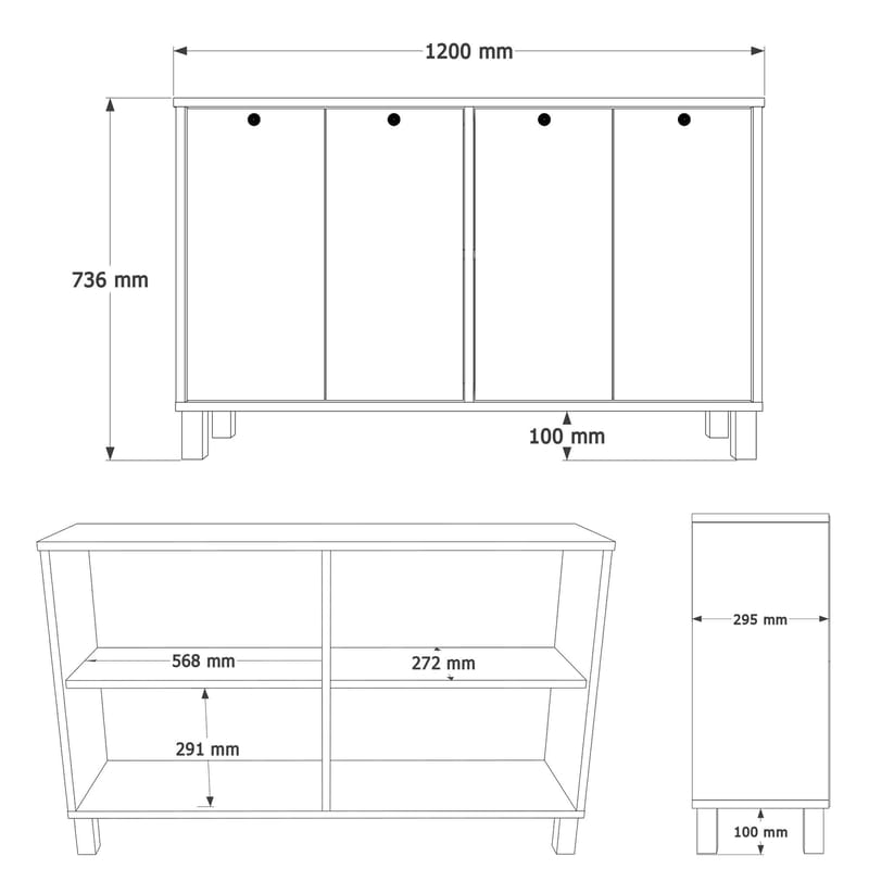 Avero Konsolbord 120x73,6x29,5 cm - Vit och ek - Products - Möbler - Bord & matgrupp - Avlastningsbord & sidobord - Konsolbord & hallbord