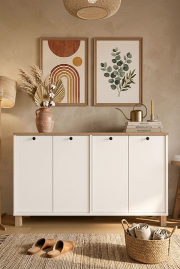 Avero Konsolbord 120x73,6x29,5 cm - Vit och ek - Products - Möbler - Bord & matgrupp - Avlastningsbord & sidobord - Konsolbord & hallbord