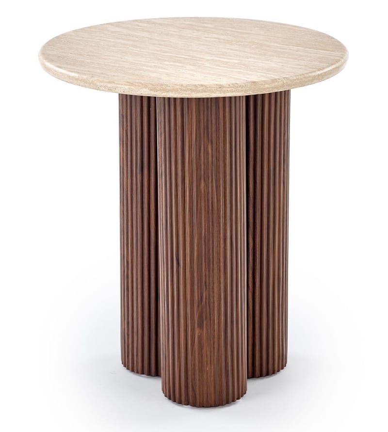 Lampbord Ø50 cm Mocca / Travertin - Mocca / Travertin - Products - Möbler - Bord & matgrupp - Avlastningsbord & sidobord - Piedestal & blompiedestal
