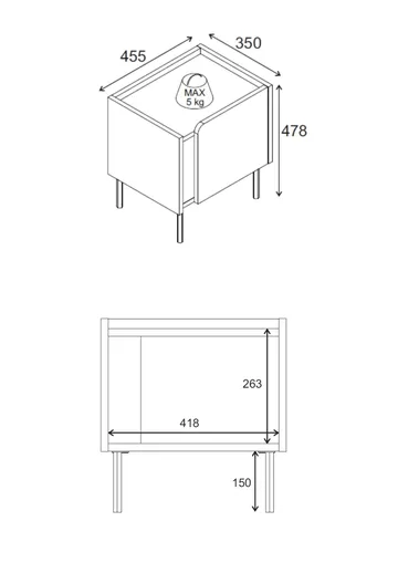Lomar Nattduksbord 45,5x47,8x35 cm - Naturlig ek, sandsten - Products - Möbler - Bord & matgrupp - Avlastningsbord & sidobord - Sängbord & nattduksbord