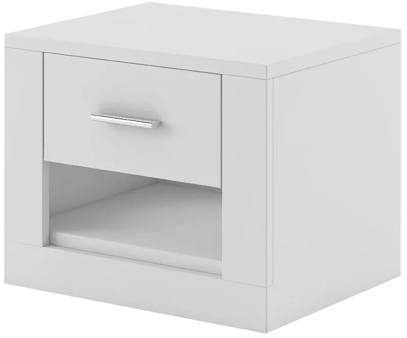 Mervyn sängbord - Vit - Vit - Products - Möbler - Bord & matgrupp - Avlastningsbord & sidobord - Sängbord & nattduksbord