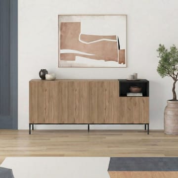 Morlen Konsol 180x80x41,8 cm - Natural Oak, Wood Black, Sandstone - Products - Möbler - Bord & matgrupp - Avlastningsbord & sidobord - Konsolbord & hallbord