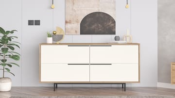 Nilena Konsol 160x74,3x44,5 cm - Ek och vitt - Products - Möbler - Bord & matgrupp - Avlastningsbord & sidobord - Konsolbord & hallbord