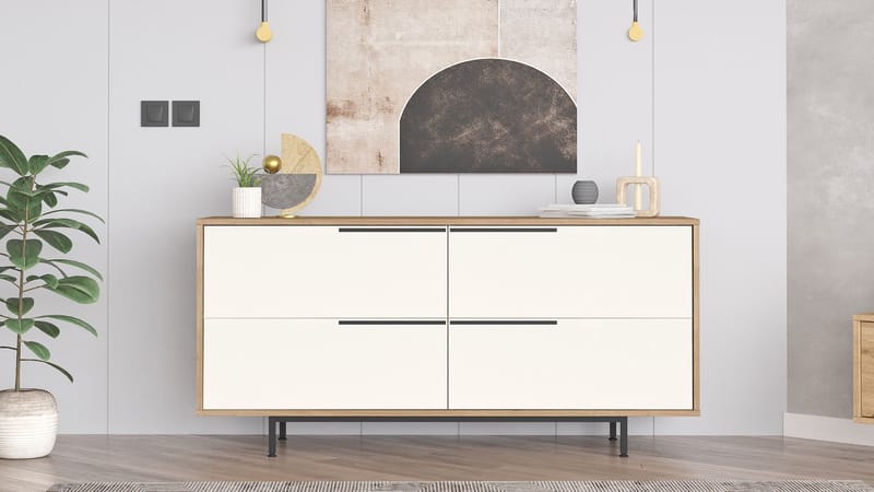 Nilena Konsol 160x74,3x44,5 cm - Ek och vitt - Products - Möbler - Bord & matgrupp - Avlastningsbord & sidobord - Konsolbord & hallbord