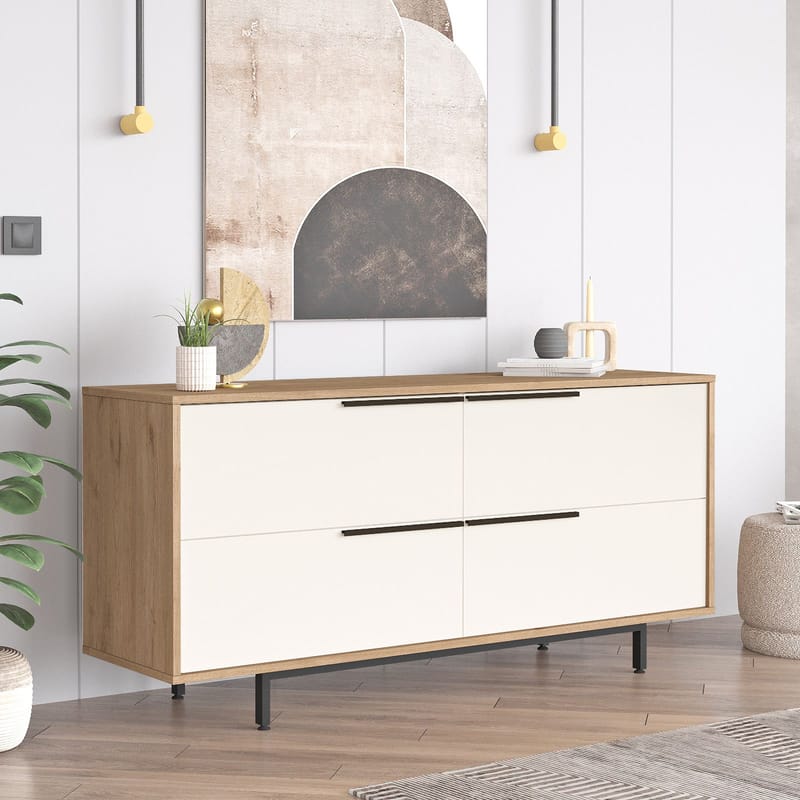 Nilena Konsol 160x74,3x44,5 cm - Ek och vitt - Products - Möbler - Bord & matgrupp - Avlastningsbord & sidobord - Konsolbord & hallbord