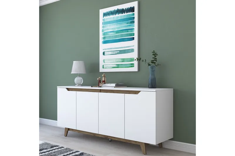 Porzic Konsollbord 180 cm - Vit/Mörkbrun - Products - Möbler - Bord & matgrupp - Avlastningsbord & sidobord - Konsolbord & hallbord