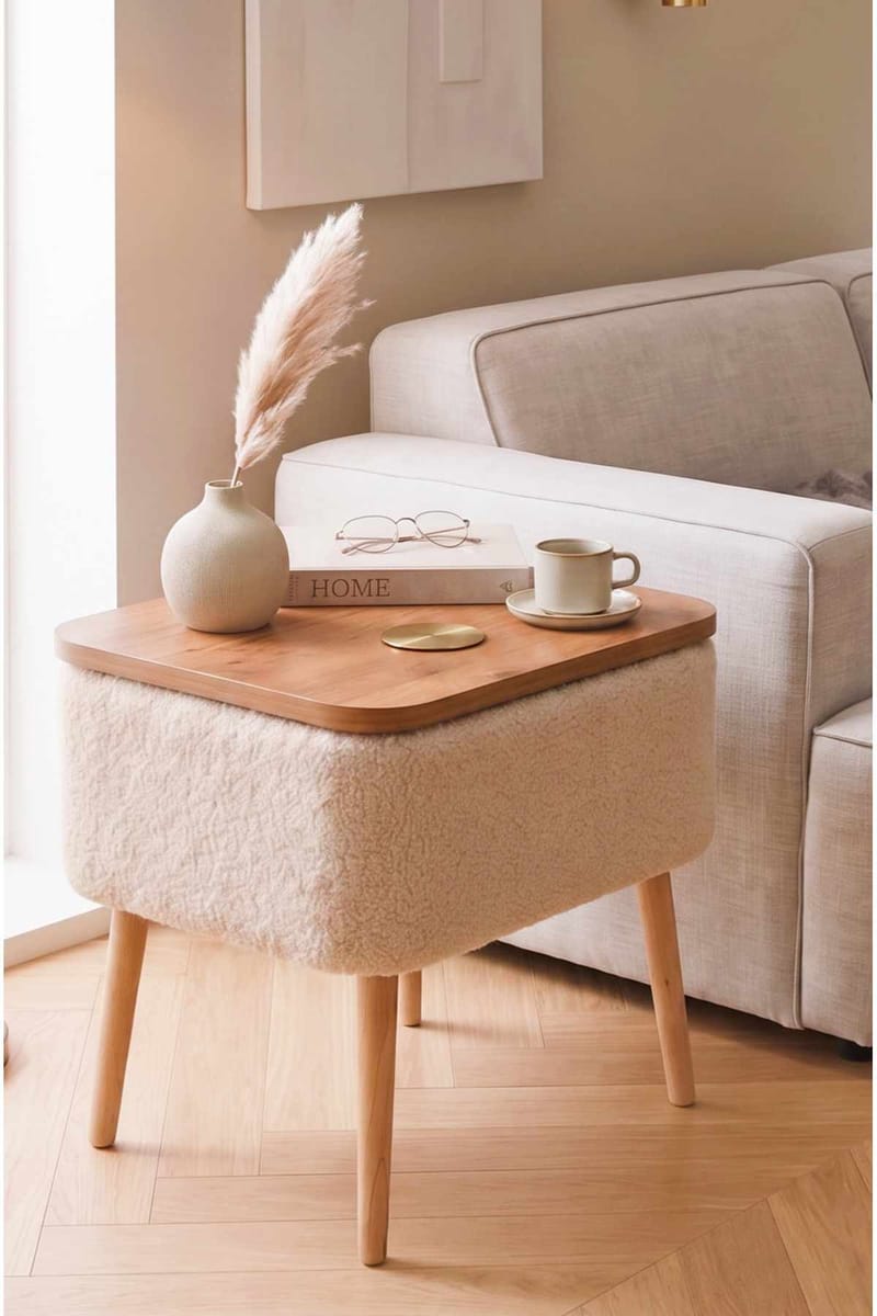 Queno Sängbord 60x55x30 cm - Beige och natur - Products - Möbler - Bord & matgrupp - Avlastningsbord & sidobord - Sängbord & nattduksbord