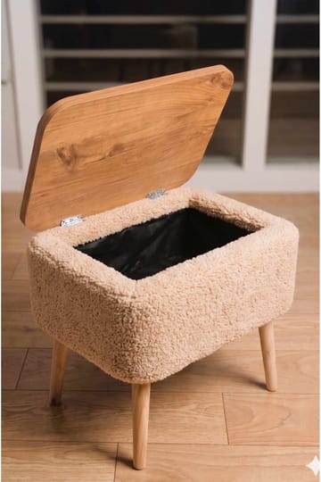 Queno Sängbord 60x55x30 cm - Beige och natur - Products - Möbler - Bord & matgrupp - Avlastningsbord & sidobord - Sängbord & nattduksbord