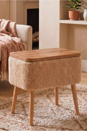 Queno Sängbord 60x55x30 cm - Beige och natur - Products - Möbler - Bord & matgrupp - Avlastningsbord & sidobord - Sängbord & nattduksbord