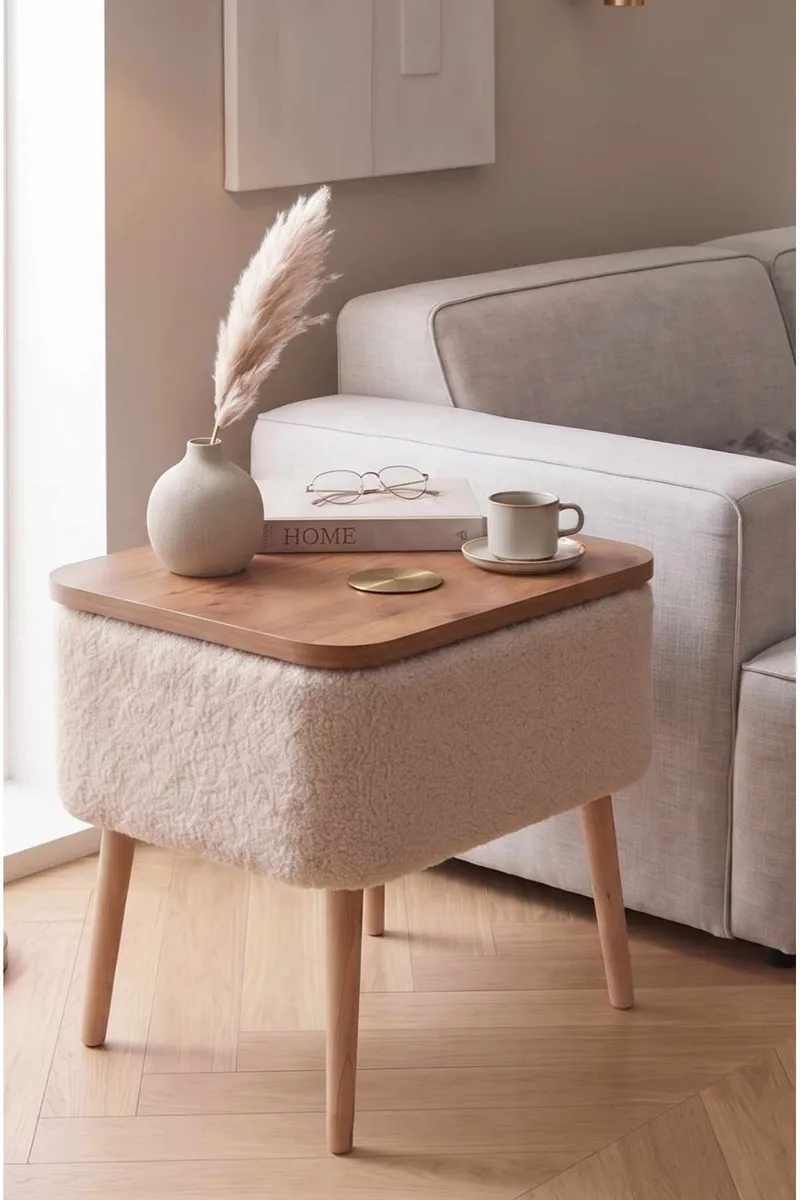 Queno Sidobord 60x65x30 cm - Beige - Products - Möbler - Bord & matgrupp - Avlastningsbord & sidobord - Brickbord & småbord