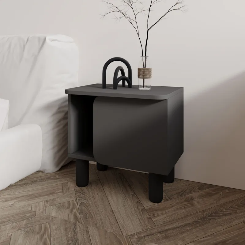 Relento Nattduksbord 50x48,6x30 cm - Antracit - Products - Möbler - Bord & matgrupp - Avlastningsbord & sidobord - Sängbord & nattduksbord
