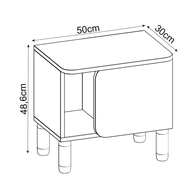 Relento Nattduksbord 50x48,6x30 cm - Vit - Products - Möbler - Bord & matgrupp - Avlastningsbord & sidobord - Sängbord & nattduksbord
