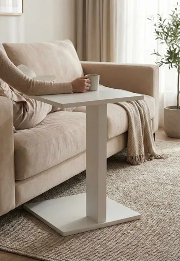 Rumira Sidobord 35 cm - Vit - Products - Möbler - Bord & matgrupp - Avlastningsbord & sidobord - Piedestal & blompiedestal