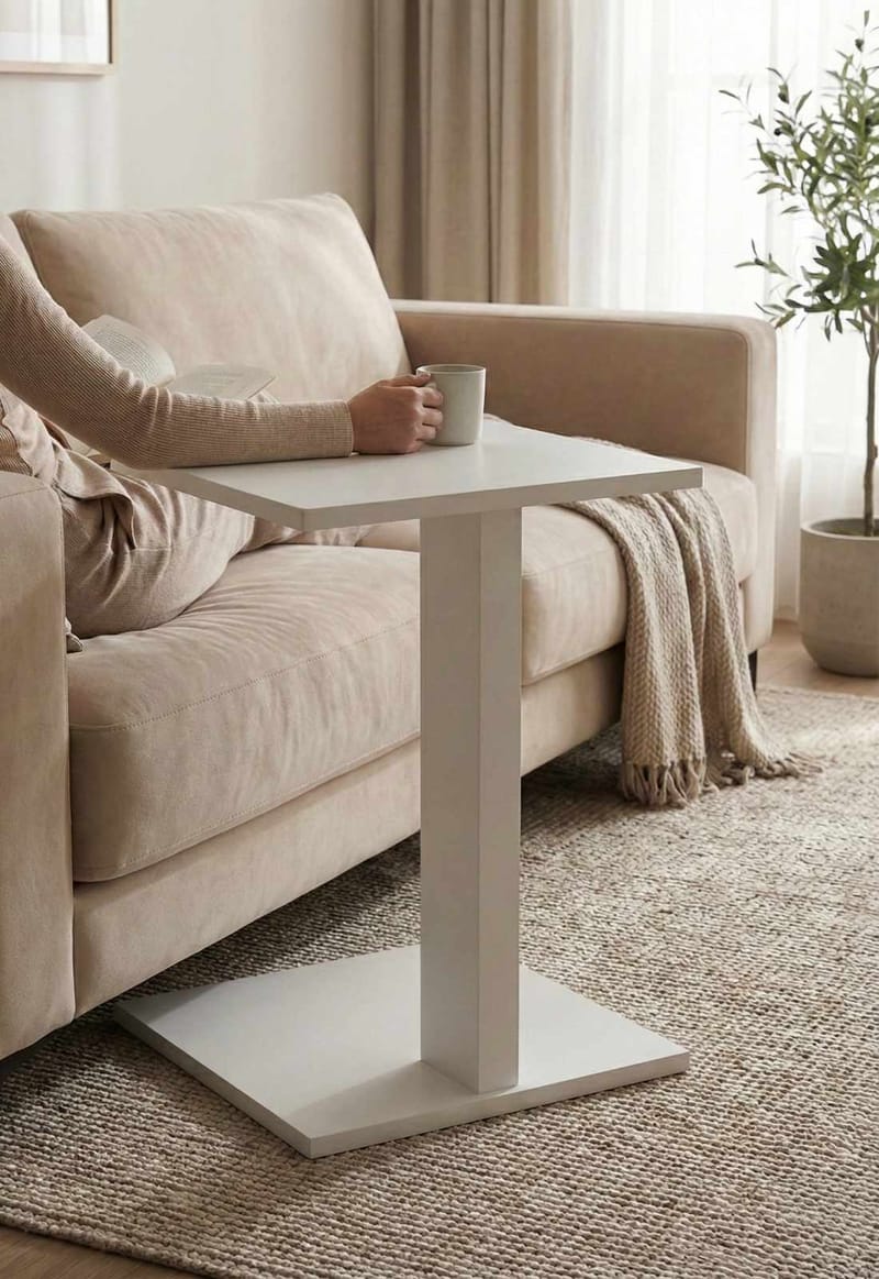 Rumira Sidobord 35 cm - Vit - Products - Möbler - Bord & matgrupp - Avlastningsbord & sidobord - Piedestal & blompiedestal