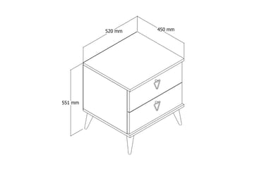 Sängbord & Nattduksbord Heibert Sängbord 52 cm Valnöt - Products - Möbler - Bord & matgrupp - Avlastningsbord & sidobord - Sängbord & nattduksbord