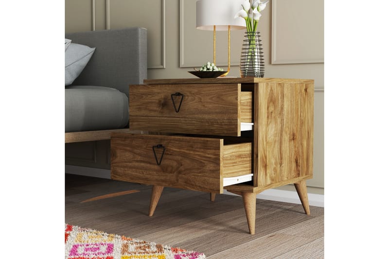 Sängbord & Nattduksbord Heibert Sängbord 52 cm Valnöt - Products - Möbler - Bord & matgrupp - Avlastningsbord & sidobord - Sängbord & nattduksbord