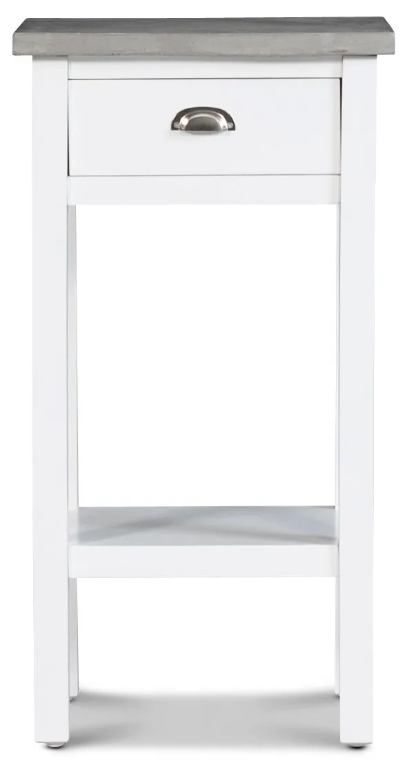 Sängbord 75 cm högt vitt cement topp - Vit/cement - Products - Möbler - Bord & matgrupp - Avlastningsbord & sidobord - Sängbord & nattduksbord