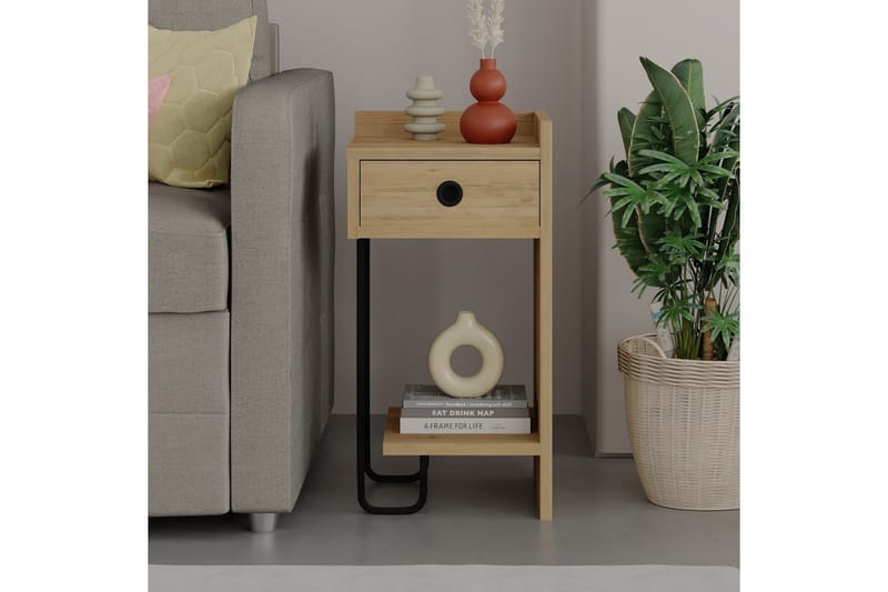 Sirius Sängbord 32x30 cm Ljusbrun - Hanah Home - Products - Möbler - Bord & matgrupp - Avlastningsbord & sidobord - Sängbord & nattduksbord
