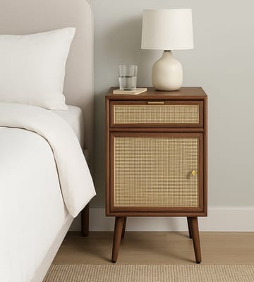 Sängbord valnöt/rotting 71 cm högt - Valnöt/rotting - Products - Möbler - Bord & matgrupp - Avlastningsbord & sidobord - Sängbord & nattduksbord