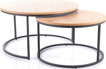 Satsbord ek/svart Ø80/60 cm - Atlanta - Ek/svart - Products - Möbler - Bord & matgrupp - Avlastningsbord & sidobord - Satsbord