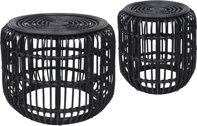 Satsbord Set Edsta Ø60/45 cm i Rotting, Svart