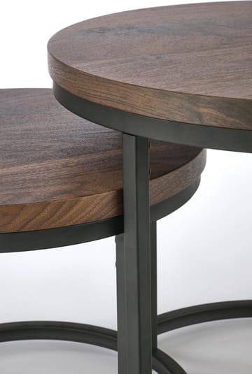 Satsbord valnöt/svart Ø43/53 cm - Tore - Valnöt/svart - Products - Möbler - Bord & matgrupp - Avlastningsbord & sidobord - Satsbord