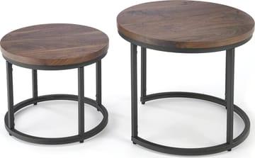 Satsbord valnöt/svart Ø43/53 cm - Tore - Valnöt/svart - Products - Möbler - Bord & matgrupp - Avlastningsbord & sidobord - Satsbord