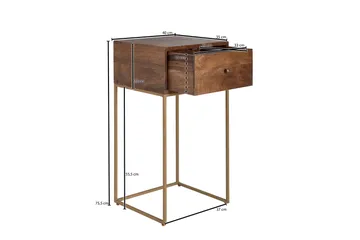 Seddik Sängbord 35 cm Rektangulär - Guld/Brun - Products - Möbler - Bord & matgrupp - Avlastningsbord & sidobord - Sängbord & nattduksbord