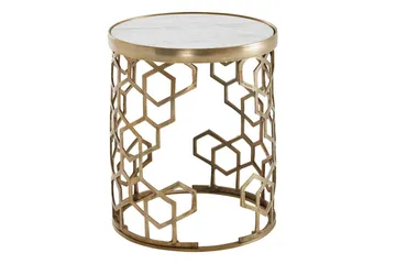 Sido bord Wohnling Äkta marmor rund 44 cm honungskake-optik bas modern - Products - Möbler - Bord & matgrupp - Avlastningsbord & sidobord - Brickbord & småbord