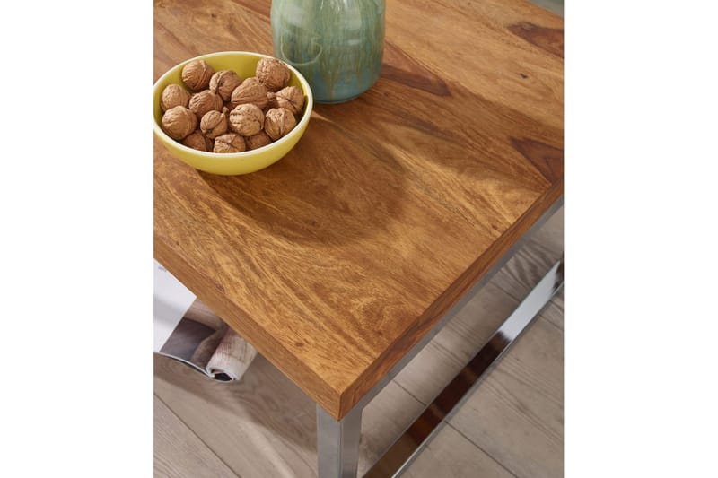 Sido bord Wohnling massivt trä, kvadratisk med metallkromben, herrgårdsstil 60x60 cm - 60x60 cm - Products - Möbler - Bord & matgrupp - Avlastningsbord & sidobord - Brickbord & småbord