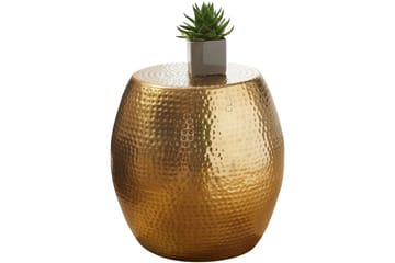 Sido bord Wohnling rund 30 cm, 42 cm höjd, aluminium med hamrat utseende, orientalisk stil Guld - Guld - Products - Möbler - Bord & matgrupp - Avlastningsbord & sidobord - Brickbord & småbord