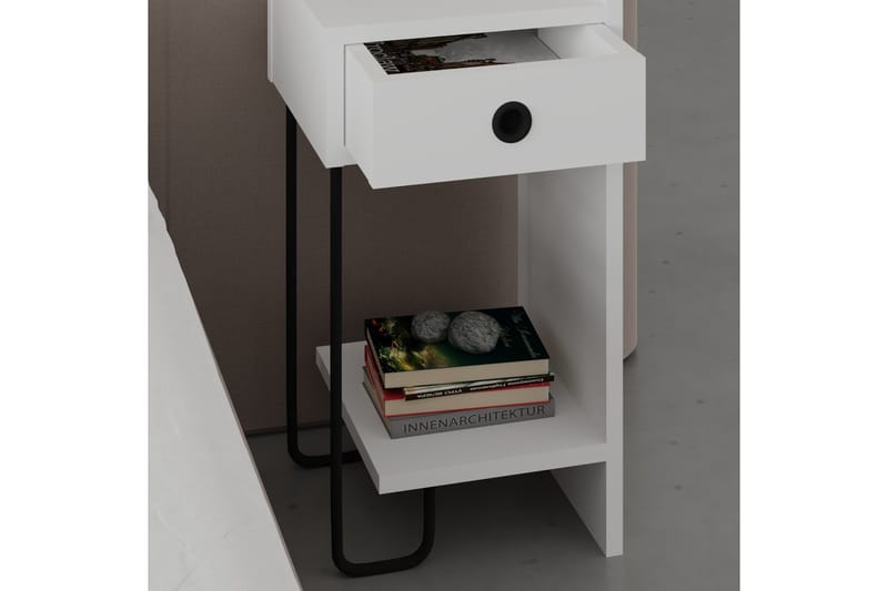 Sirius Sängbord 32x30 cm Vit - Hanah Home - Products - Möbler - Bord & matgrupp - Avlastningsbord & sidobord - Sängbord & nattduksbord
