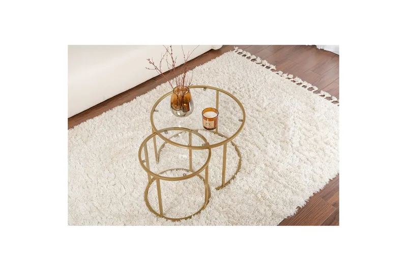 Soffbordset 2 delar Rikiya Små Guldtransparent - Guldtransparent - Products - Möbler - Bord & matgrupp - Avlastningsbord & sidobord - Satsbord