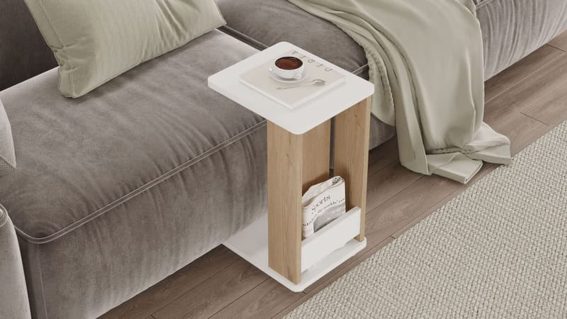 Solven Sidobord 32x42x55 cm - Ek och vitt - Products - Möbler - Bord & matgrupp - Avlastningsbord & sidobord - Brickbord & småbord