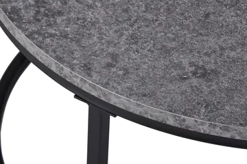 Thyra Runt Satsbord - 2 soffbord 90 och 75 cm med Stenutseende och Metallben - Grå|Svart - Products - Möbler - Bord & matgrupp - Avlastningsbord & sidobord - Satsbord