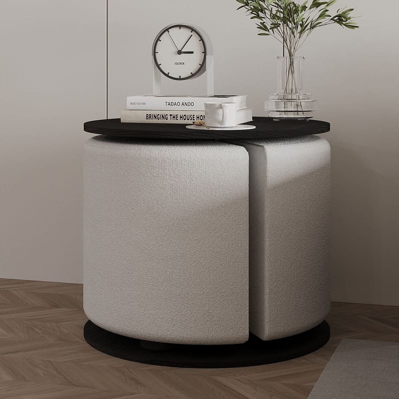 Torven Set med sidobord 43x47x43 cm - Svart - Products - Möbler - Bord & matgrupp - Avlastningsbord & sidobord - Brickbord & småbord