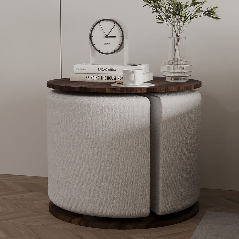 Torven Set med sidobord 43x47x43 cm - Valnöt - Products - Möbler - Bord & matgrupp - Avlastningsbord & sidobord - Brickbord & småbord