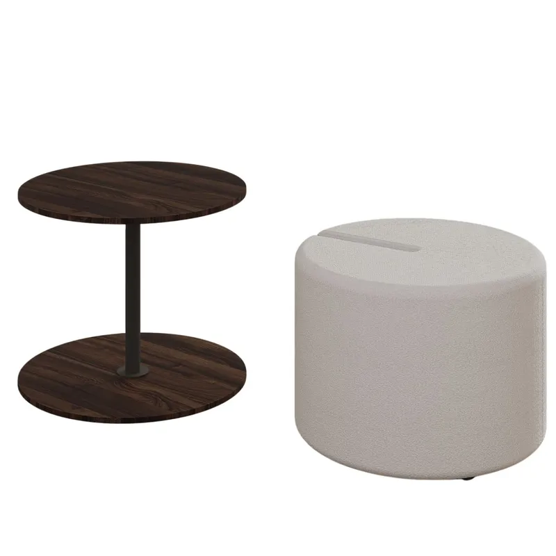 Torven Set med sidobord 43x47x43 cm - Valnöt - Products - Möbler - Bord & matgrupp - Avlastningsbord & sidobord - Brickbord & småbord