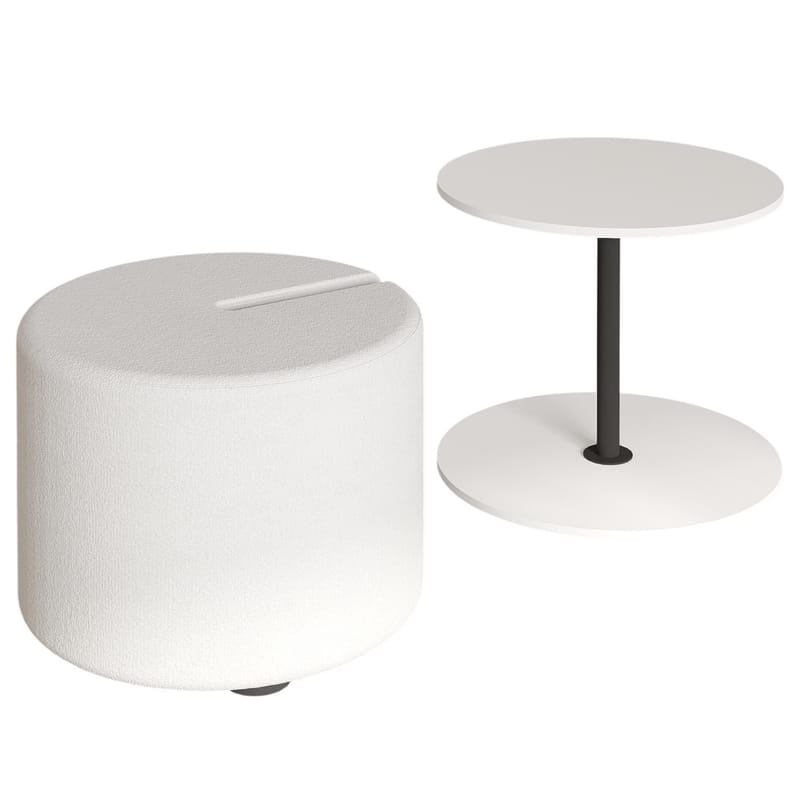 Torven Set med sidobord 43x47x43 cm - Vit - Products - Möbler - Bord & matgrupp - Avlastningsbord & sidobord - Brickbord & småbord