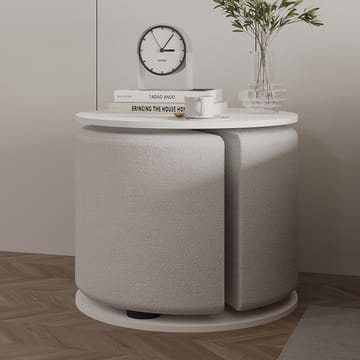 Torven Set med sidobord 43x47x43 cm - Vit - Products - Möbler - Bord & matgrupp - Avlastningsbord & sidobord - Brickbord & småbord