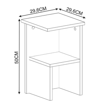 Tunel Nattduksbord 29,6x50x29,6 cm - Antracit - Products - Möbler - Bord & matgrupp - Avlastningsbord & sidobord - Sängbord & nattduksbord