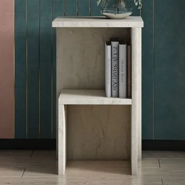 Tunel Nattduksbord 29,6x50x29,6 cm - Travertin - Products - Möbler - Bord & matgrupp - Avlastningsbord & sidobord - Sängbord & nattduksbord