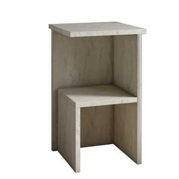 Tunel Nattduksbord 29,6x50x29,6 cm - Travertin - Products - Möbler - Bord & matgrupp - Avlastningsbord & sidobord - Sängbord & nattduksbord