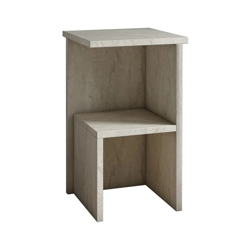 Tunel Nattduksbord 29,6x50x29,6 cm - Travertin - Products - Möbler - Bord & matgrupp - Avlastningsbord & sidobord - Sängbord & nattduksbord